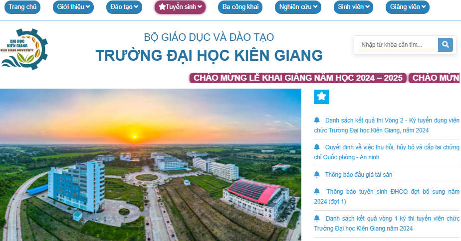 Website Trường Đại học Kiên Giang